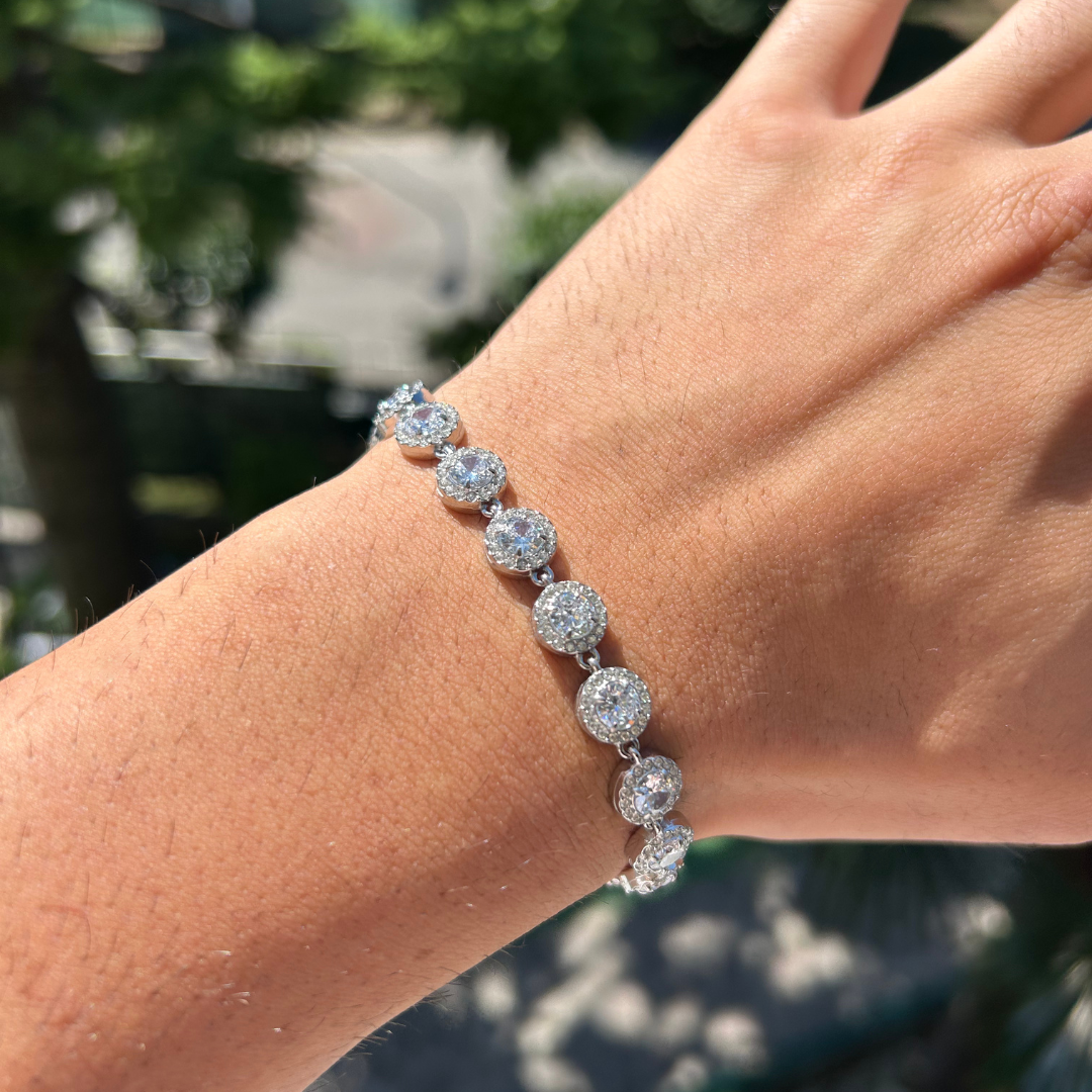 Bracciale Crystal uomo acciaio inossidabile zirconi 10mm tennis Amour Milano
