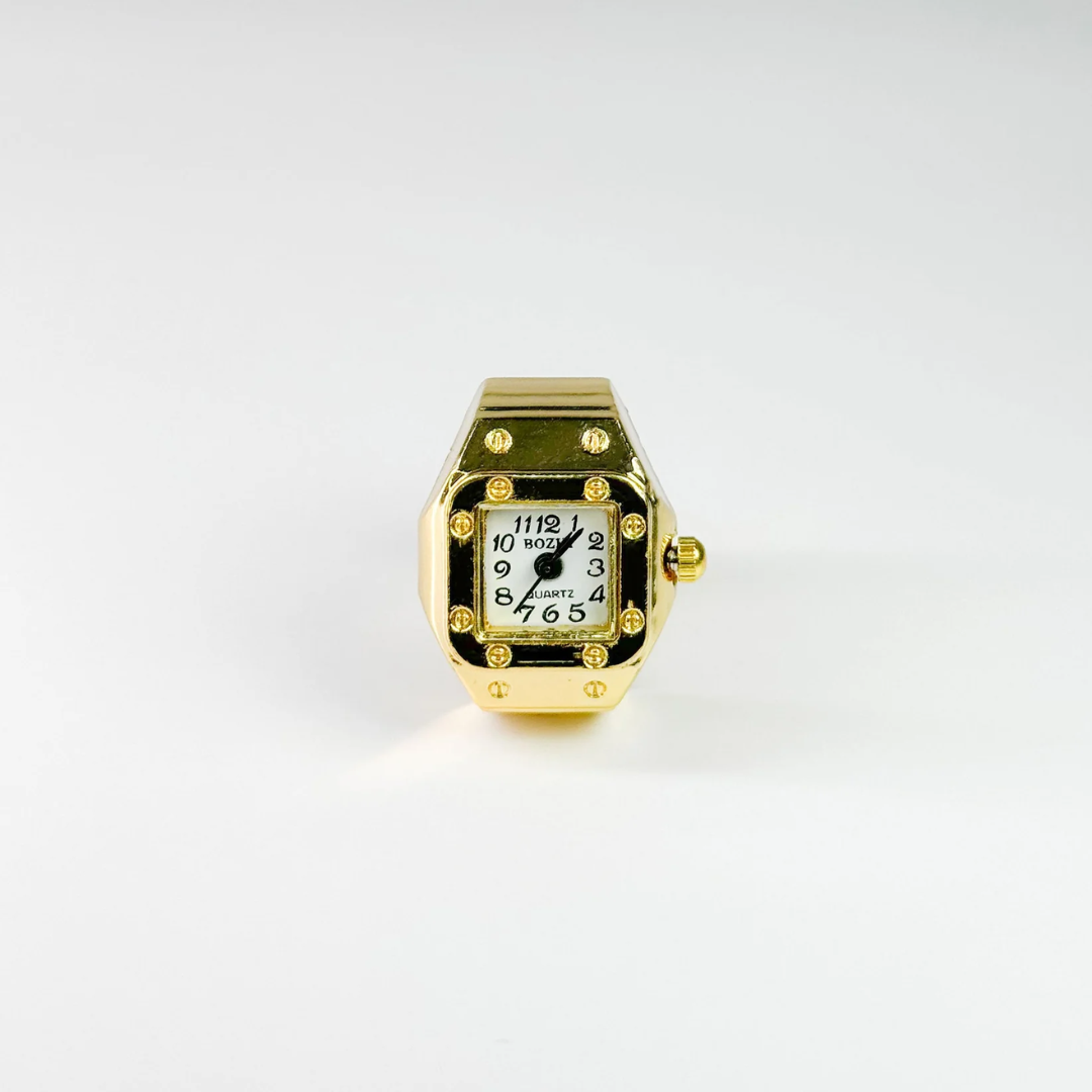 "Brera" Gold & White Finger Watch